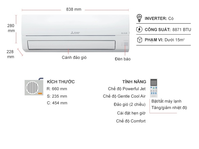 Tại sao nên mua máy lạnh mitsubishi electric inverter 1 hp msy/muy-jw25vf