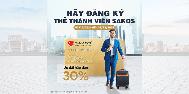 MỞ THẺ THÀNH VIÊN SAKOS MIỄN PHÍ: ƯU ĐÃI LÊN ĐẾN 30%