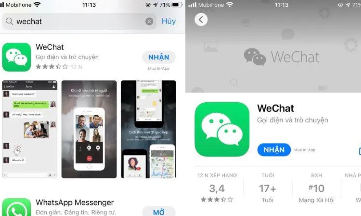 Tải WeChat trên iOS