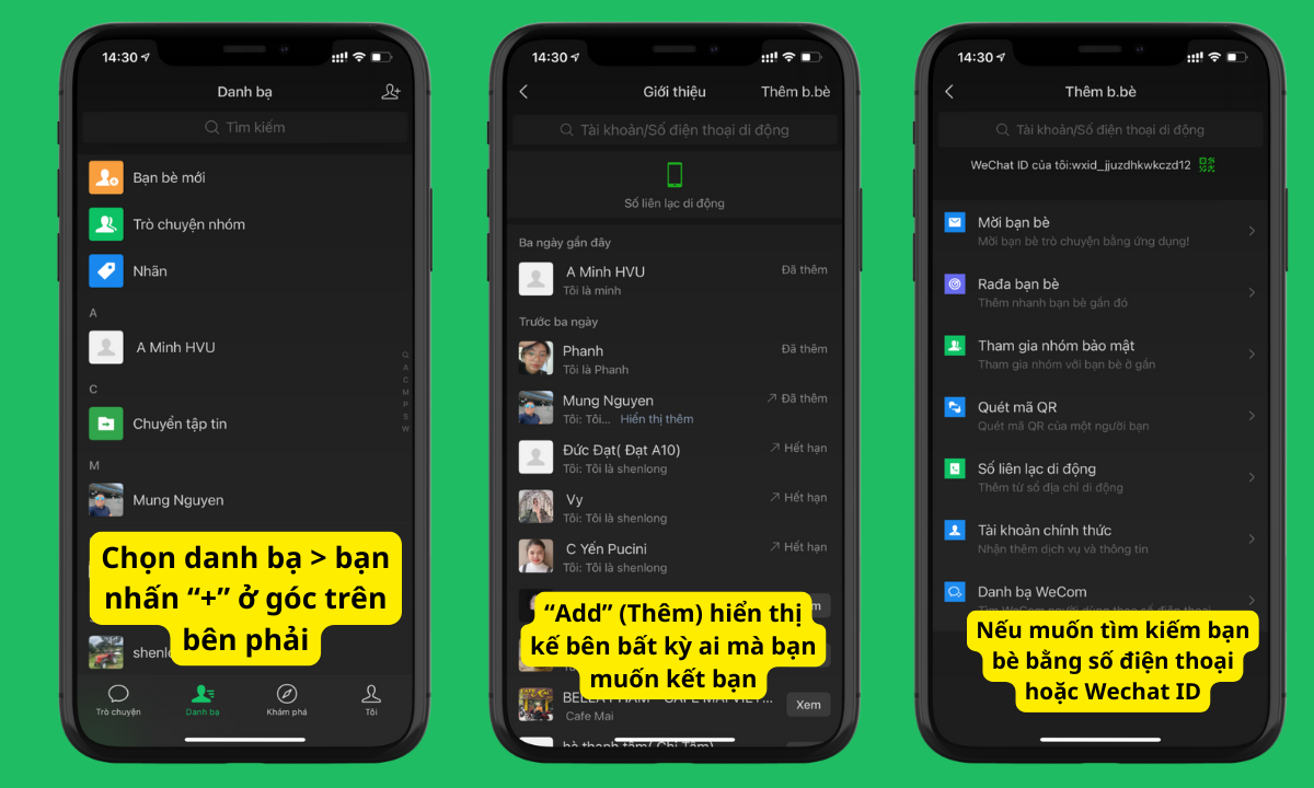 Thêm bạn bè trong wechat