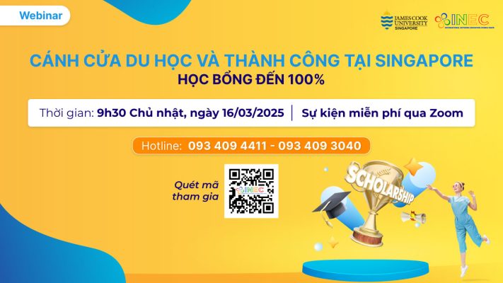 Webinar: Cánh cửa du học và thành công tại Singapore – Học bổng đến 100%